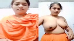 Indian girl stripping salwar and big boobs show